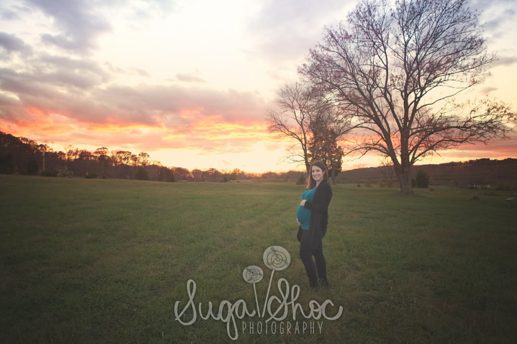 SugaShoc_Photography_Maternity_Photographer_Bucks County_Doylestown_PA_mother_posed_at_sunset_outdoors