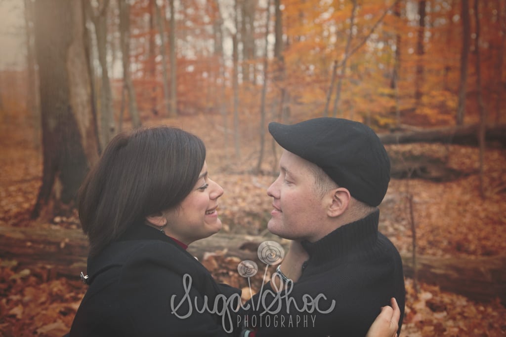 SugaShoc_Photography_Family_Photographer_Bucks County_Doylestown_PA_couple_posed_with_fall_leaves_outdoors