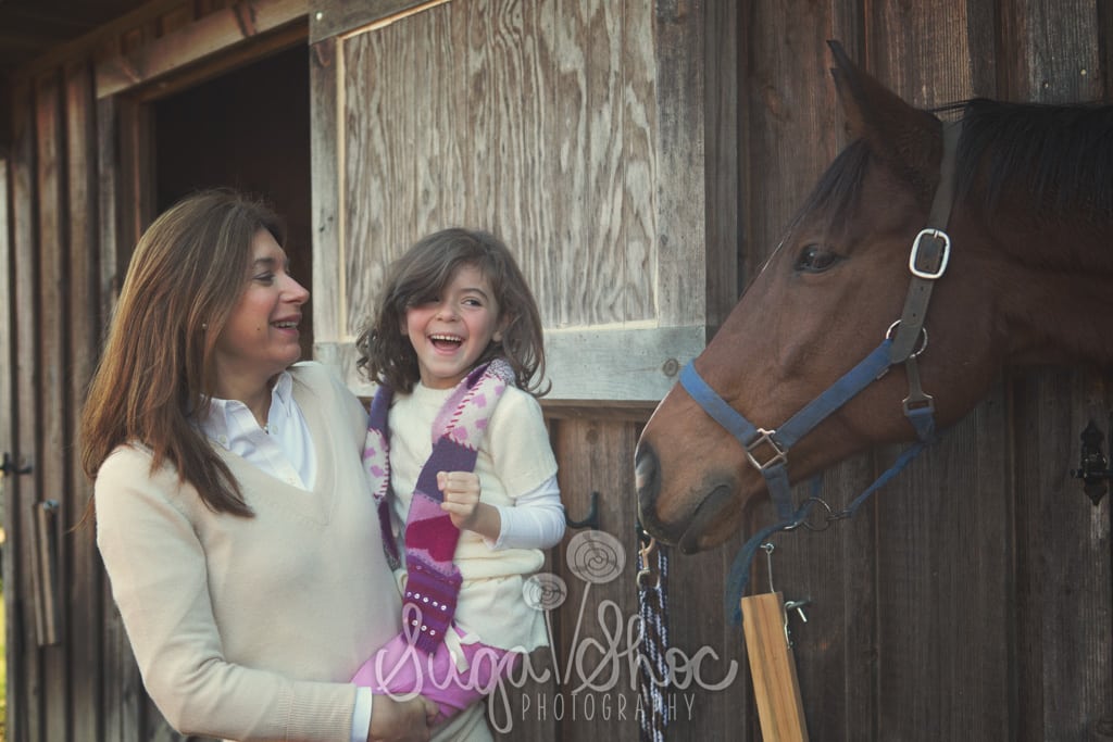 SugaShoc_Photography_Family_Photographer_Bucks County_Doylestown_PA_mini_session_outdoor_mom_with_daughter_at_barn_with_horse