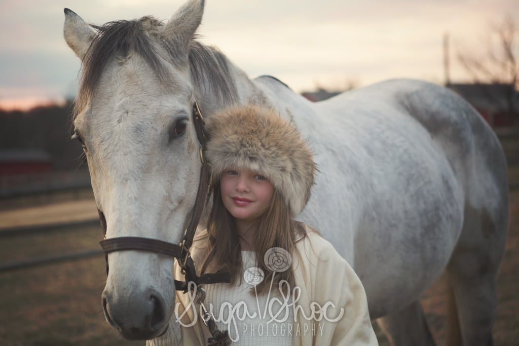 SugaShoc_Photography_Family_Children_Photographer_Bucks County_Doylestown_PA__session_with_horse_girl_with_fur_hat