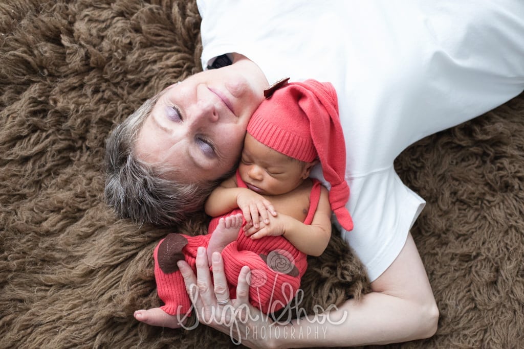 SugaShoc_Photography_Newborn_Photographer_Bucks County_Doylestown_PA_newborn_with_mom_wearing_upcycled_suspender_pants