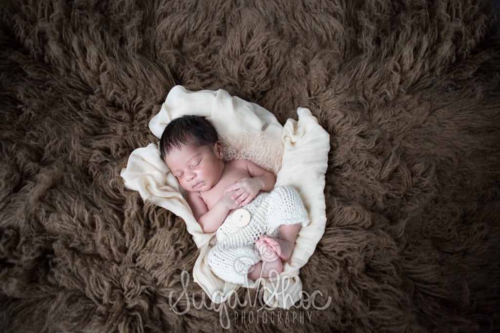 SugaShoc_Photography_Newborn_Photographer_Bucks County_Doylestown_PA_newborn_on_flokati_with_pants
