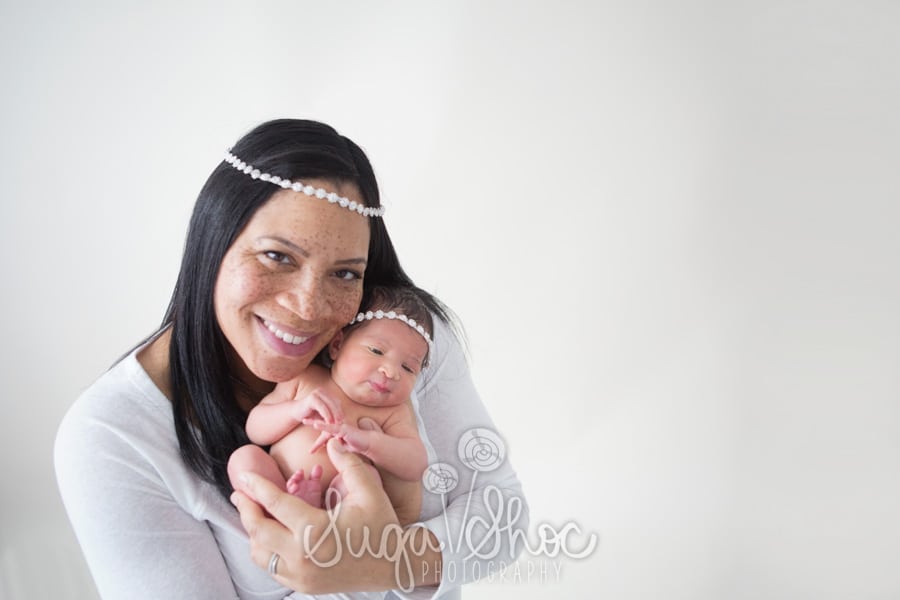 SugaShoc_Photography_Newborn_Photographer_Bucks County_Doylestown_PA_mother_and_newborn_pose
