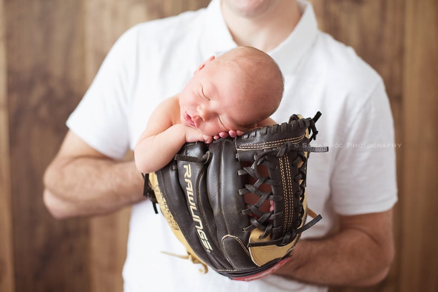 SugaShoc_Photography_Newborn_Photographer_Bucks_County_PA_Doylestown_PA_newborn_in_baseball_glove_posing_ideas
