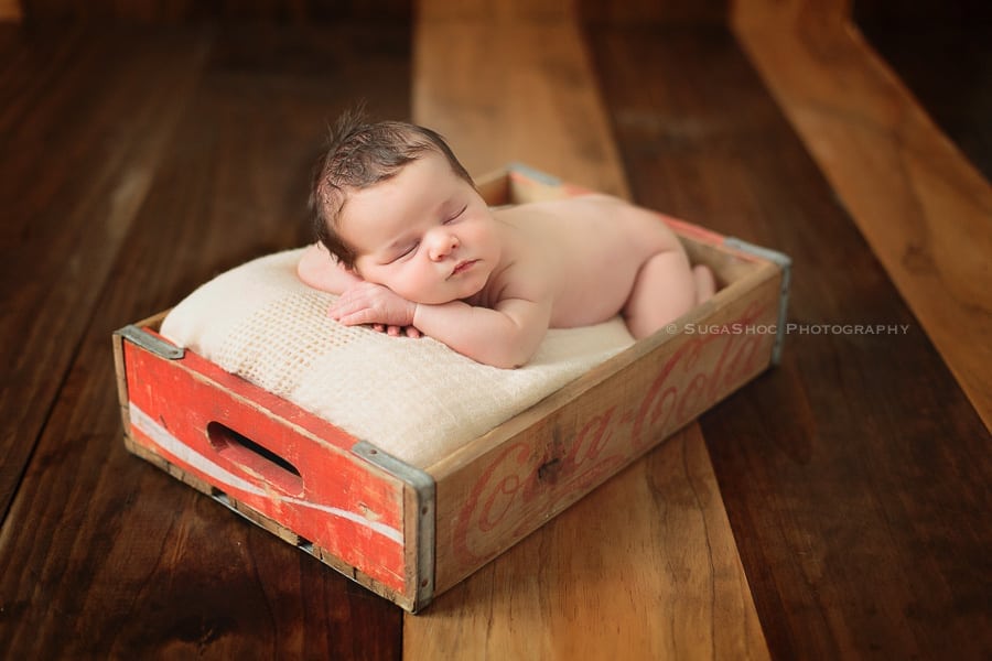 SugaShoc_Photography_Newborn_Photographer_Bucks_County_PA_Doylestown_PA_newborn_coca_cola_crate_newborn_posing_ideas