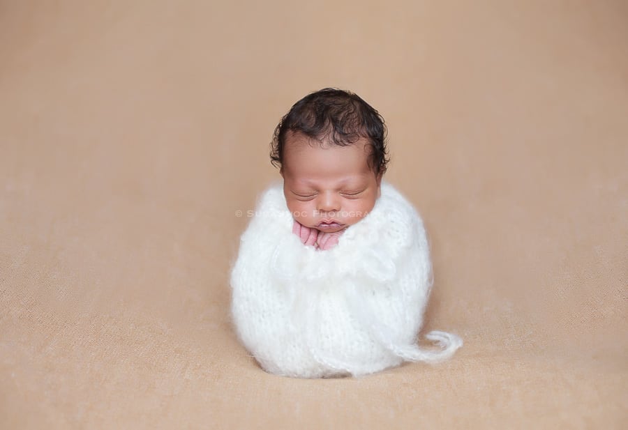 SugaShoc_Photography_Newborn_Photographer_Bucks_County_PA_Doylestown_PA_newborn_wrapped_in_ball_posing_ideas