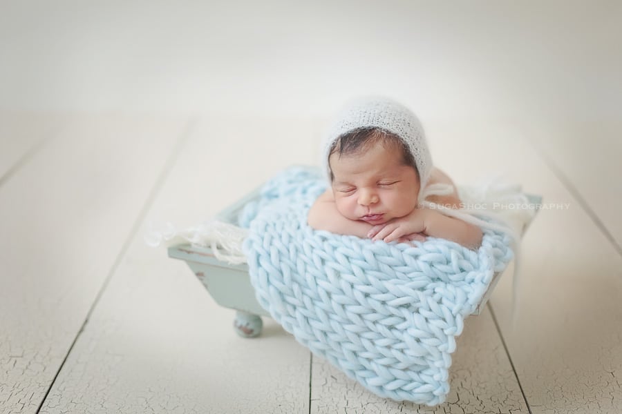 SugaShoc Photography Newborn Photographer Bucks County PA newborn boy blue