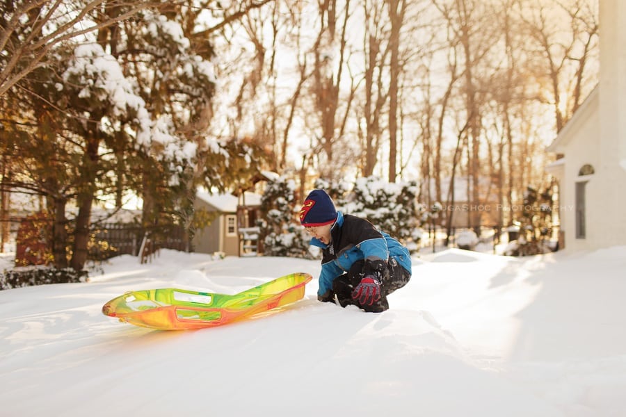 SugaShoc_Photography_Newborn_Photographer_Bucks_County_PA_Doylestown_PA_snow_sledding_excitement