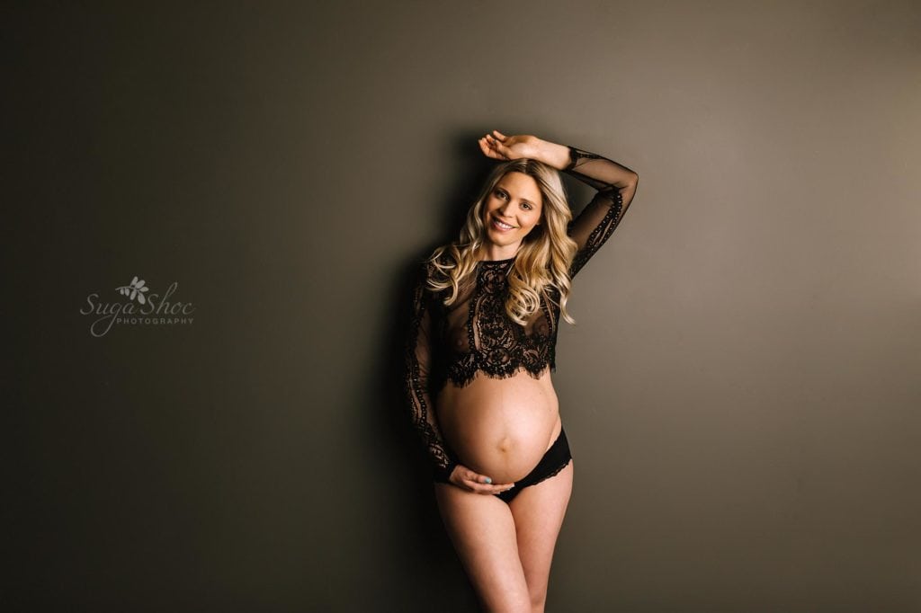 SugaShoc Photography Maternity Photographer Bucks County PA in studio maternity