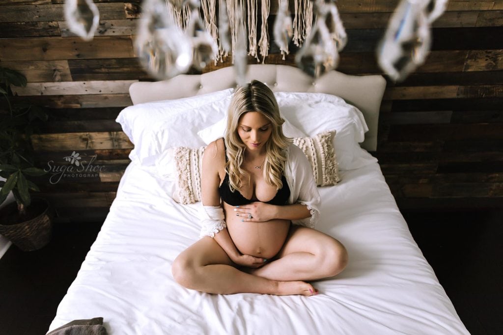 SugaShoc Photography Maternity Photographer Bucks County PA in studio maternity